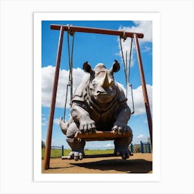 Rhino Swing Art Print