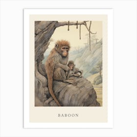 Beatrix Potter Inspired  Animal Watercolour Baboon Art Print