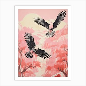 Vintage Japanese Inspired Bird Print Vulture Art Print