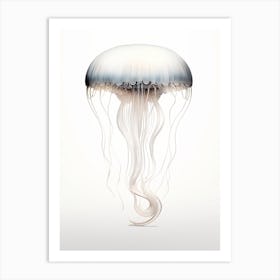 Upside Down Jellyfish Simple Drawing 1 Art Print