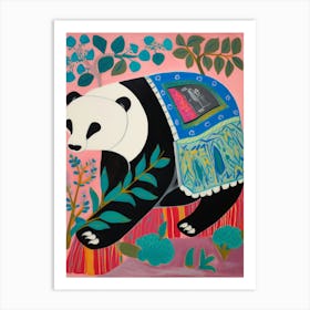 Maximalist Animal Painting Panda 2 Art Print