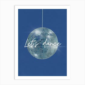 Navy Let's Dance Disco Ball Art Print