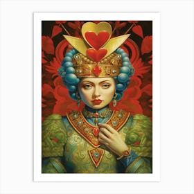Alice In Wonderland The Queen Of Hearts Kitsch 3 Art Print