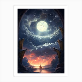 Moonlight In The Cave Art Print