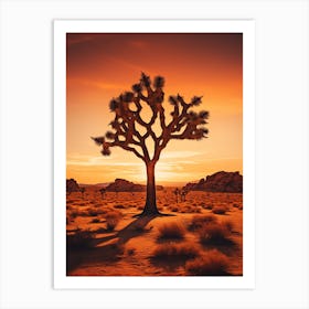 Joshua Tree At Sunrise In South Western Style  (1) Art Print