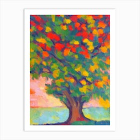 Oak tree Abstract Block Colour Art Print
