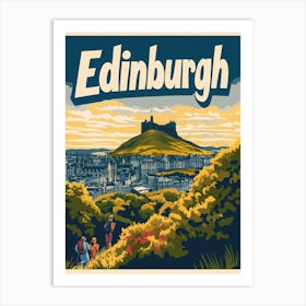 Aihrgdesign A Retro Travel Poster For Edinburgh Featuring Art 7acdf372 23e7 493d Ac2d F02cabf7fe71 3 Art Print