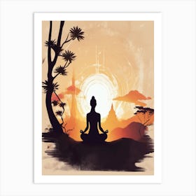 faceles yoga art Art Print