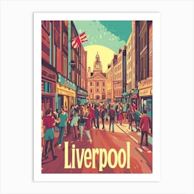 Aihrgdesign A 1970s Inspired Travel Poster For Liverpool Art Print