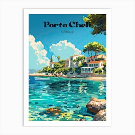 Porto Cheli Greece Summer Travel Illustration Art Print