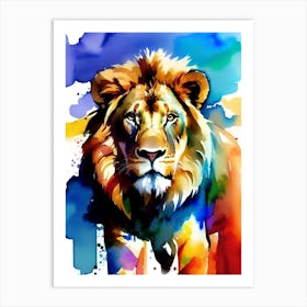 Lion Watercolor Painting 1 Art Print