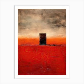 Red Door Abstract Painting 1 Art Print