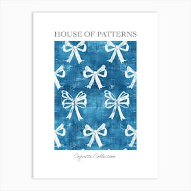 White And Blue Bows 2 Pattern Poster Art Print