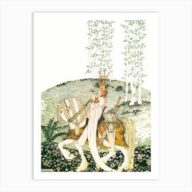 "Then He Coaxed Her Down and Took Her Home" by Kay Nielsen - East of the Sun and West of the Moon 1914 - Vintage Victorian Fairytale Art Signed Remastered High Resolution  Art Print