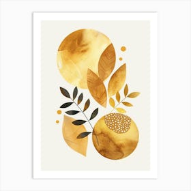 Autumn Leaves Watercolor Painting 1 Art Print