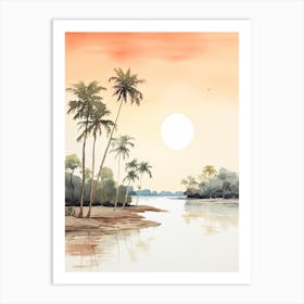 Watercolour Of Sundarbans National Park   Bangladesh And India 1 Art Print