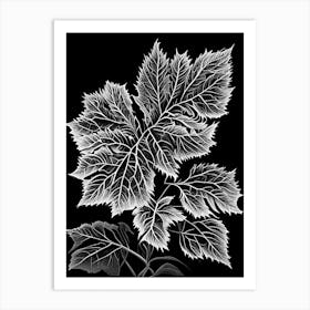 Shiso Leaf Linocut 2 Art Print