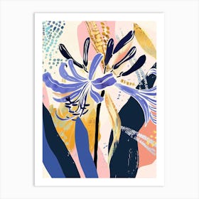 Colourful Flower Illustration Agapanthus 3 Art Print