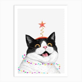 Christmas Cat 1 Art Print