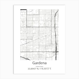 Gardena,United States Minimalist Map Affiche