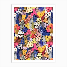 Vivid Abstract Floral Wild Flower Meadow Painterly Art Print