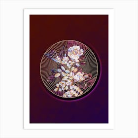 Abstract Gold Macartney Rose Mosaic Botanical Illustration n.0098 Art Print