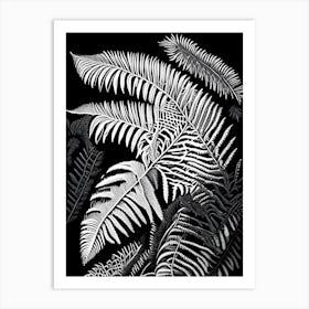 Australian Tree Fern Linocut Art Print