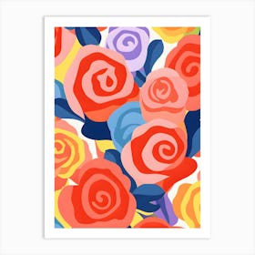 Seamless Rose Pattern Art Print