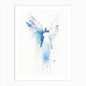 Guardian Angel Symbol Minimal Watercolour Art Print