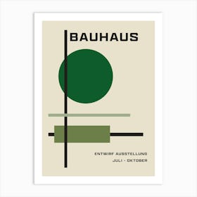 Bauhaus Minimalist Abstract Print 5 Green Art Print