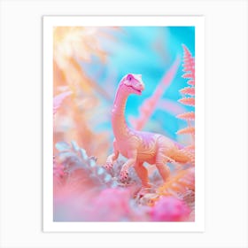 Pastel Toy Dinosaur In The Nature 1 Art Print