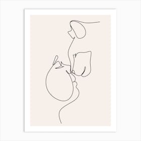 Cat Line drawing Art Print