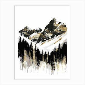 Snowy Mountains Canvas Print 2 Art Print