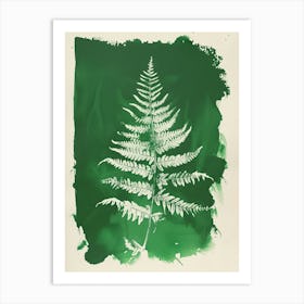 Green Ink Painting Of A Boston Fern 2 Art Print