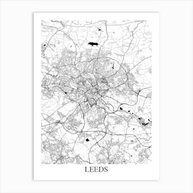 Leeds White Black Art Print