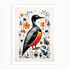 Scandinavian Bird Illustration Common Loon 2 Art Print