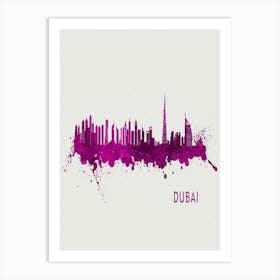 Dubai United Arab Emirates City Purple Art Print