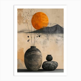 Modern minimal sunset Art Print