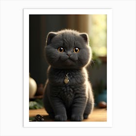 Scottish Shorthair Cat Art Print