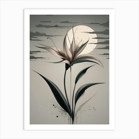 Flower In The Moonlight Art Print