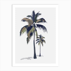 Palm Tree Pixel Illustration 2 Art Print
