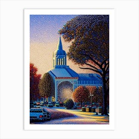 Plano, City Us  Pointillism Art Print