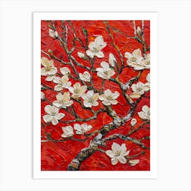 Blossoming Magnolia Tree Art Print