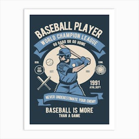 Baseball Player 1 Art Print