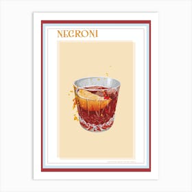 Negroni Splatter Cocktail Print Art Print