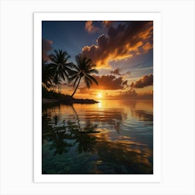 Sunset On A Tropical Island 1 Art Print