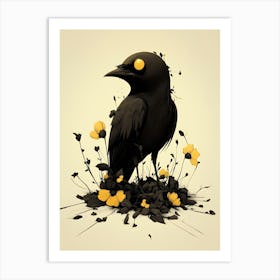 CrowIn Bloom Art Print