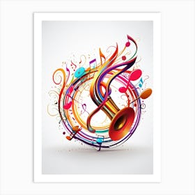 Abstract Music Background 1 Art Print