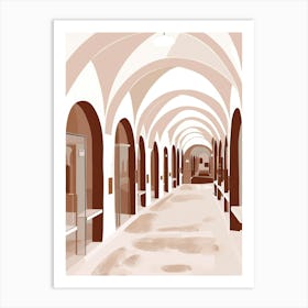 Hallway With Arches 1 Art Print