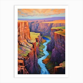 Palouse Falls State Park Retro Park 3 Art Print